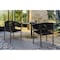 Armen Living Doris Outdoor Patio Dining Chair in Dark Eucalyptus Wood with Black Rope, PK2 LCDOSIBLK - alternate 9